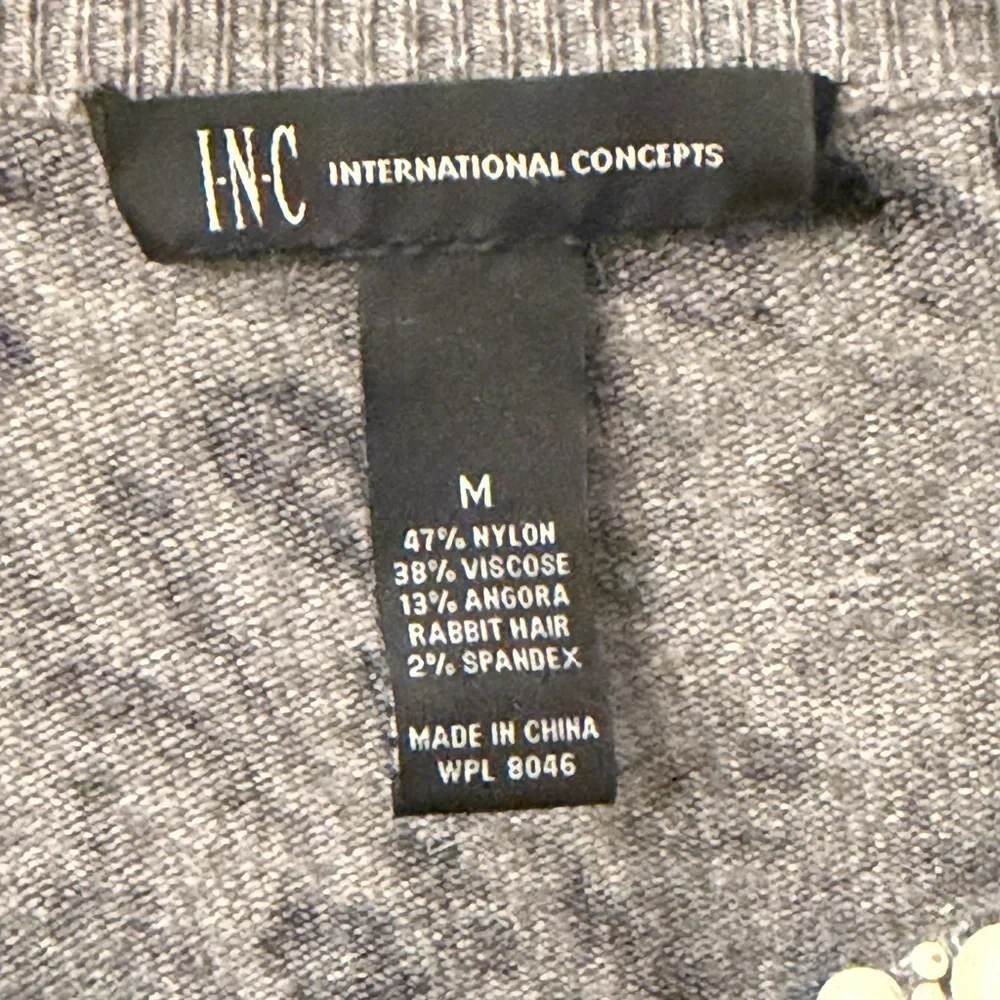INC International Concepts Charcoal Knit Top - Picture 2 of 4